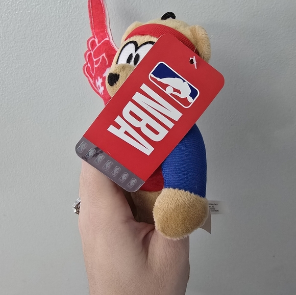 New w Tags Detroit Pistons 8" Plush Teddy Bear NBA Stuffed Animal #1 Foam Finger - Picture 5 of 5